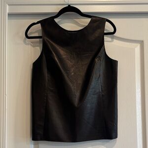 Vince Black Leather Tank Top